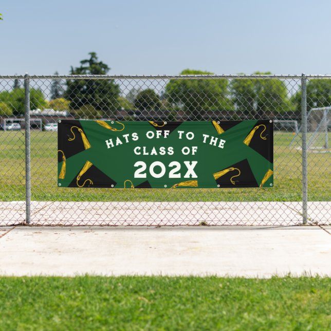 Graduation Party Green Congrats Banner (Insitu)