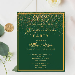 Graduation party green gold 2026 invitation