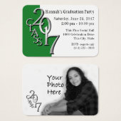 Graduation Party Green Photo Insert Card 2017 (Front & Back)