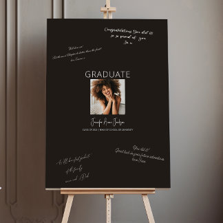 Graduation Party Guest Book Alternative Black Foam Board