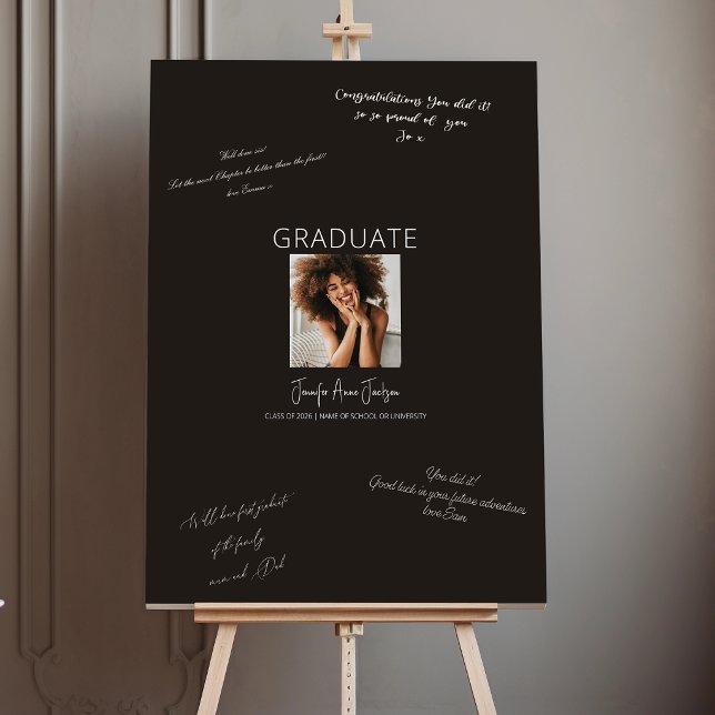 Graduation Party Guest Book Alternative Black Foam Board (Creator Uploaded)