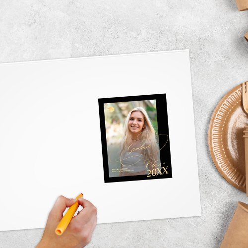 Graduation party guests signing autograph custom photo print