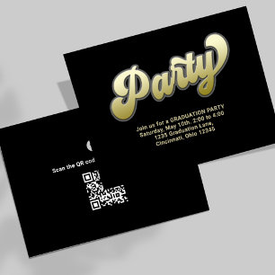 Graduation Party Insert Card Retro Typography