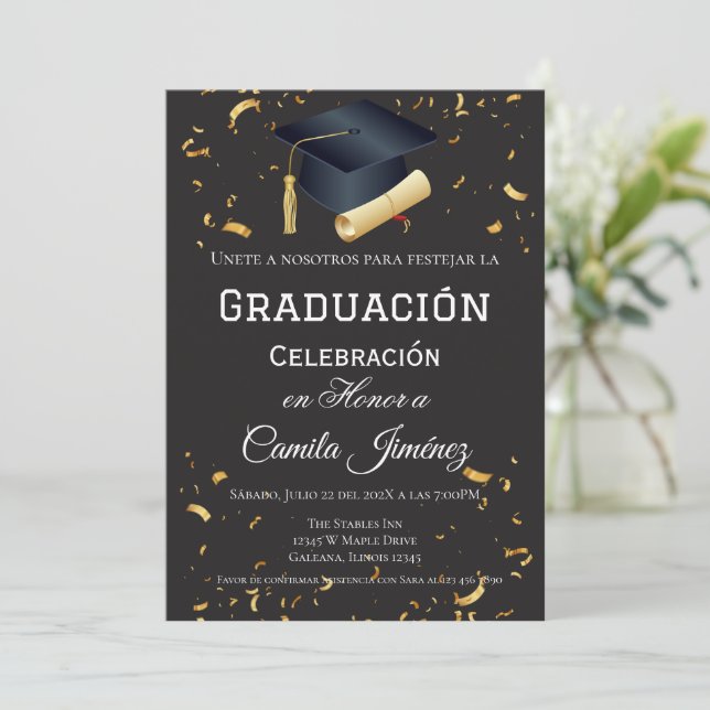 Graduation Party  Invitation (Standing Front)