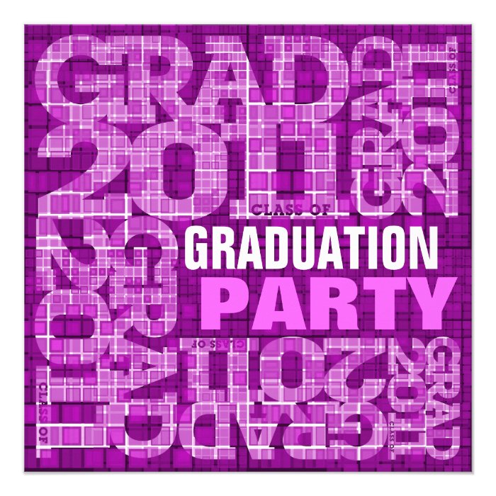 Graduation Party Invitation 2011 Mosaic Violet