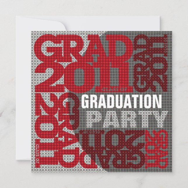 Graduation Party Invitation 2011 Red 3 (Front)