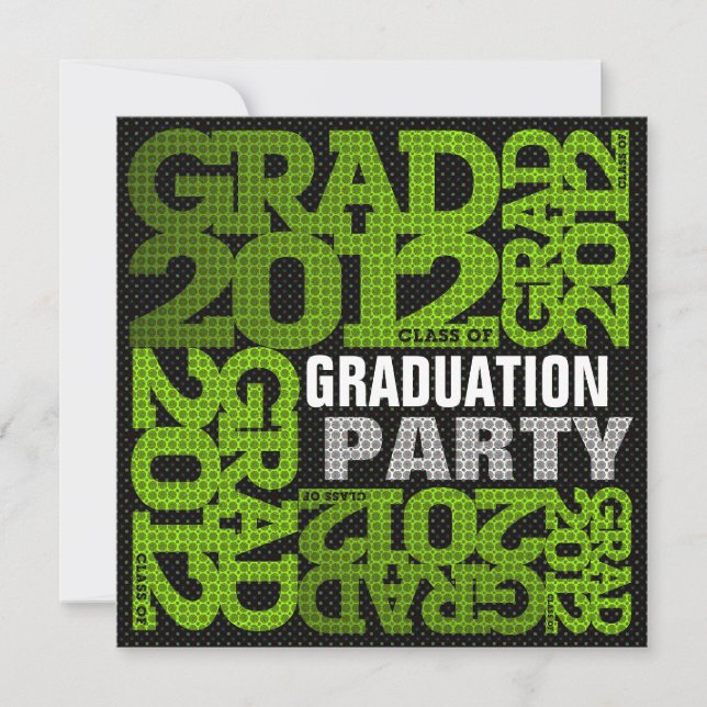 Graduation Party Invitation 2012 Green 2 (Front)