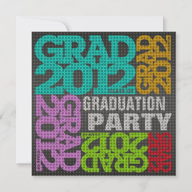 Graduation Party Invitation 2012 Multi Color (Front)