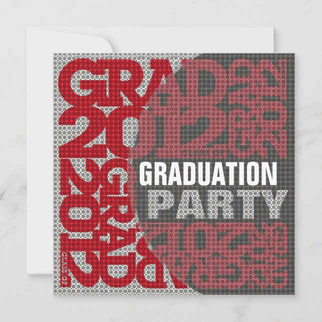 Graduation Party Invitation 2012 Red 4 (Front)