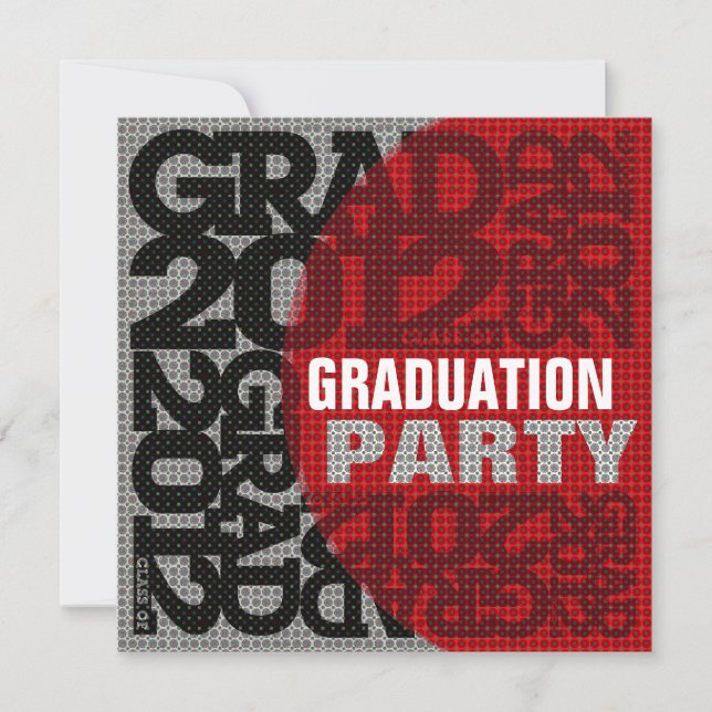 Graduation Party Invitation 2012 Red 4 (Front)