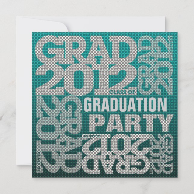 Graduation Party Invitation 2012 Teal 1 (Front)