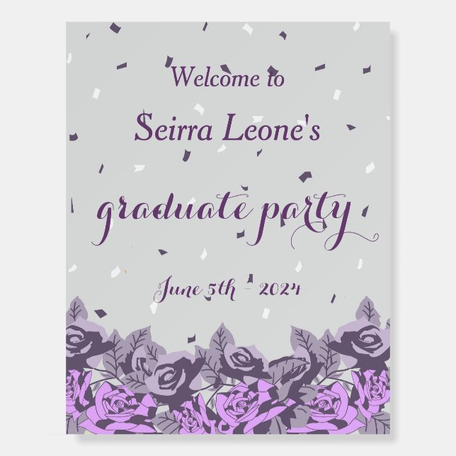 Graduation party invitation 2024 foam board (Front)
