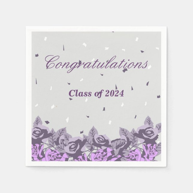 Graduation party invitation 2024 napkins (Front)