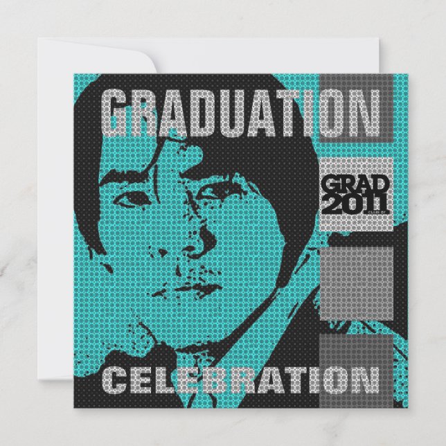 Graduation Party Invitation Add Cartoon Image 3 (Front)
