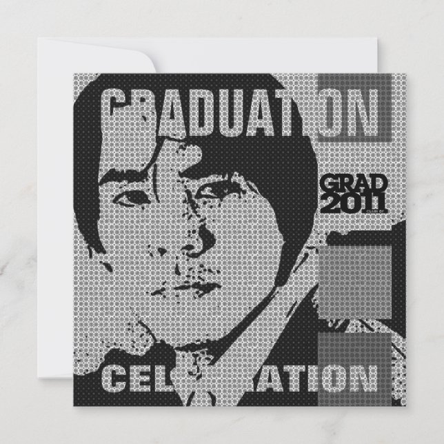 Graduation Party Invitation Add Cartoon Image 3 RQ (Front)