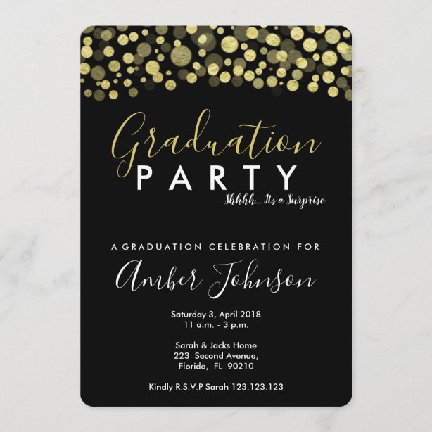 5x7 Its A Surprise Graduation Invitations & Announcements | Zazzle