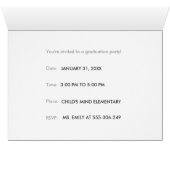 Graduation Party Invitation Black Chalkboard-Look, (Inside Horizontal (Bottom))