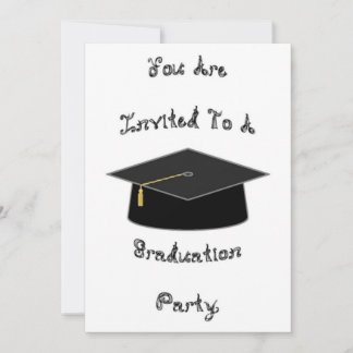 Graduation Party Invitation Black School Cap Card