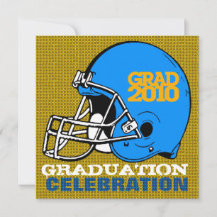 Graduation Party Invitation Football Helmet 6 Blue