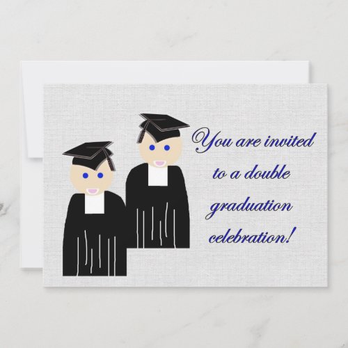 Graduation party Invitation for twins