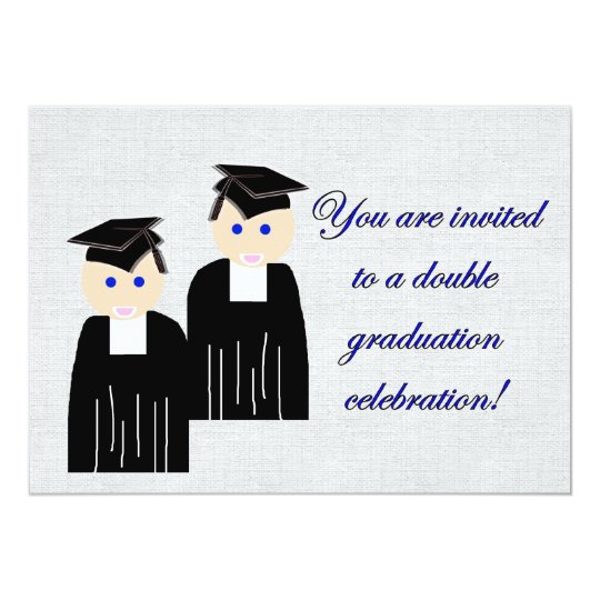 Graduation party Invitation for twins