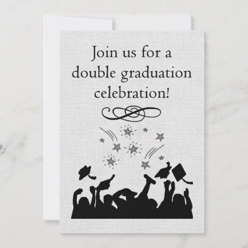 Graduation party Invitation for twins