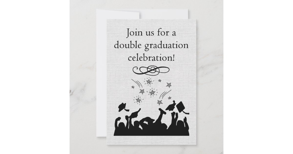 Graduation party Invitation for twins Zazzle