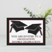 Graduation party Invitation for twins (Standing Front)