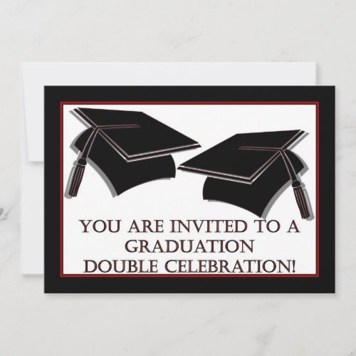 Graduation party Invitation for twins