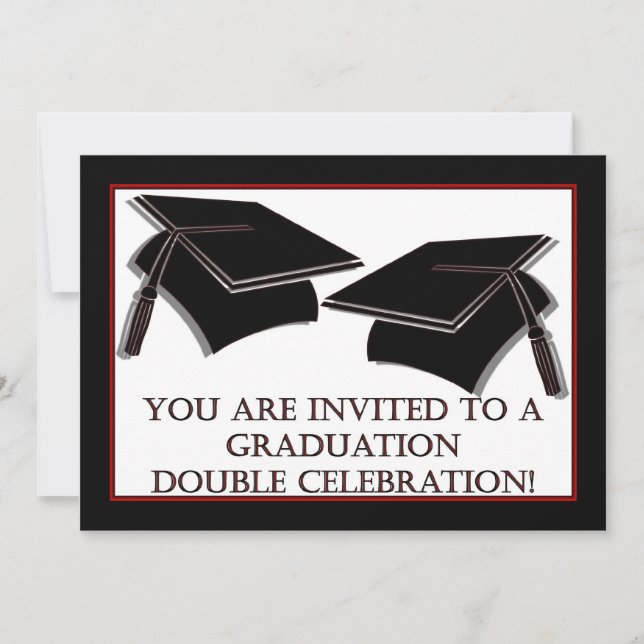 Graduation party Invitation for twins (Front)