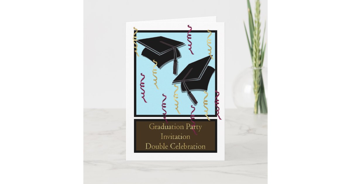 Graduation party Invitation for twins Zazzle