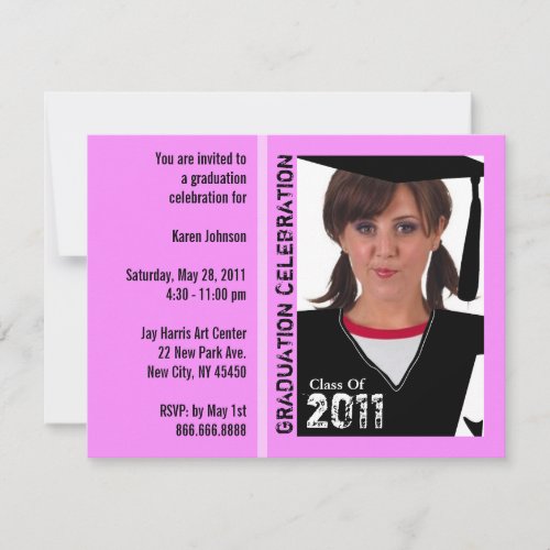 Graduation Party Invitation Funny Photo Cap Gown 2