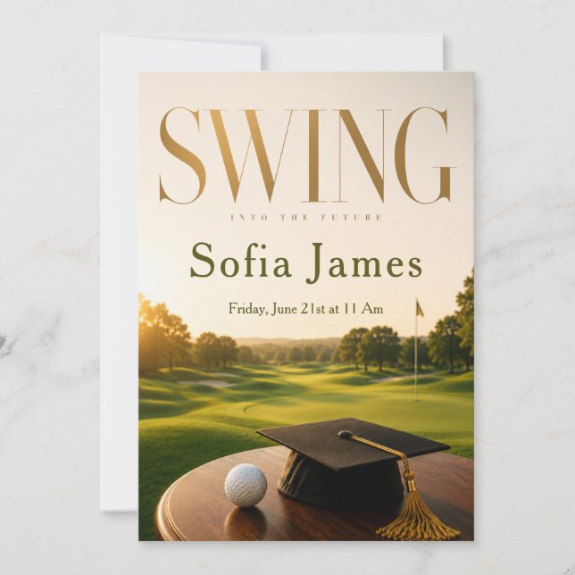 Graduation Party Invitation Golf Theme (Front)