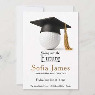 Graduation Party Invitation Golf Theme