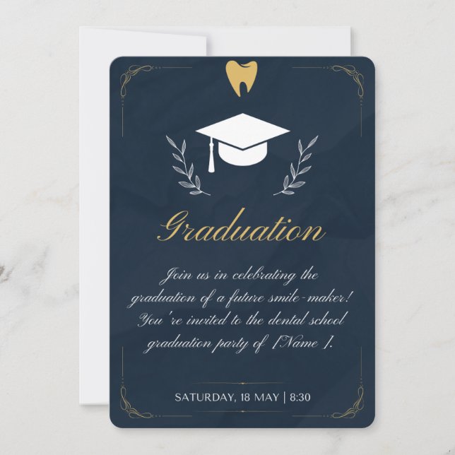 Graduation Party Invitation: Honoring a New Dentis Invitation (Front)