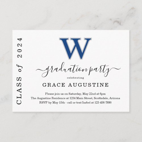 Graduation Party Invitation Insert w_ School Logo