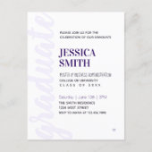 Graduation Party Invitation Modern Simple Red Post Postcard (Front)