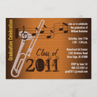 Graduation Party Invitation Music Trombone 2