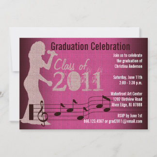 Graduation Party Invitation Music Women Choir