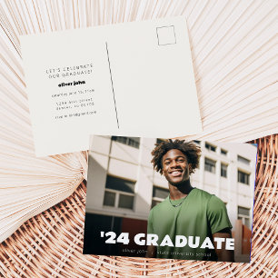 Graduation Party Invitation Postcard with Photo