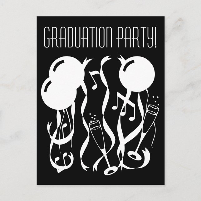 Graduation party invitation postcards (Front)
