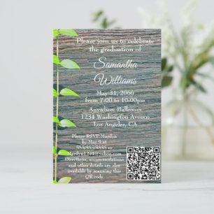 Graduation Party Invitation, Rustic Boards Card