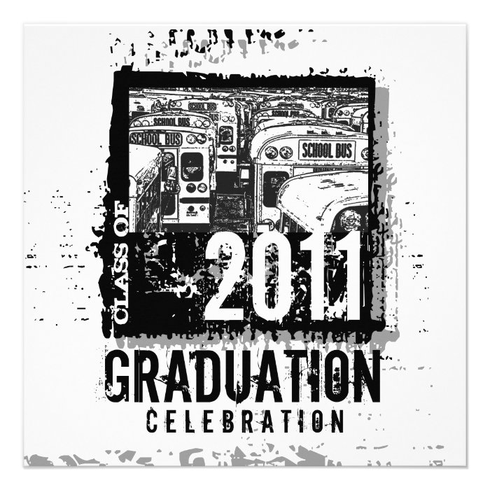 Graduation Party Invitation School Bus 12