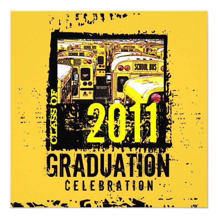 Graduation Party Invitation School Bus 9