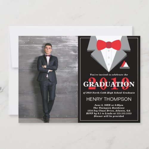 Graduation Party Invitation Tuxedo Invitation