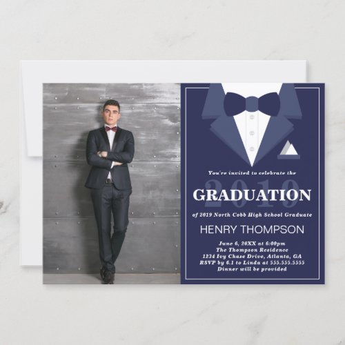 Graduation Party Invitation Tuxedo Invitation