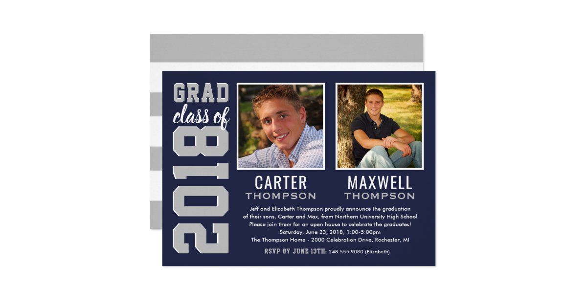 Graduation Party Invitation | Two Graduates | Zazzle.com