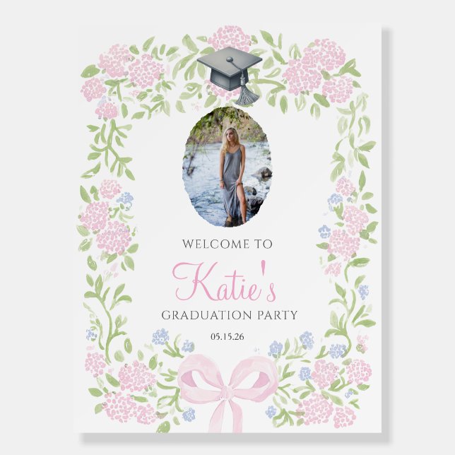Graduation Party Invitation, Wildflower Graduation Foam Board (Front)