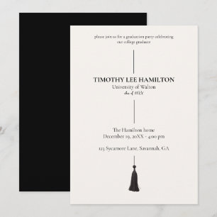 Graduation Party Invitation with Black Tassel