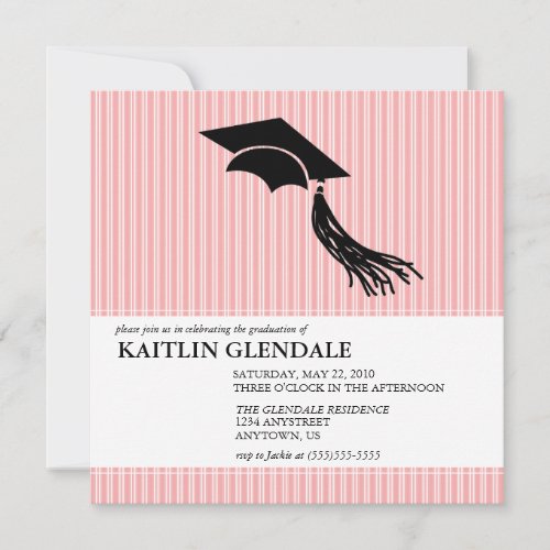 Graduation Party Invitation with Cap and Tassel